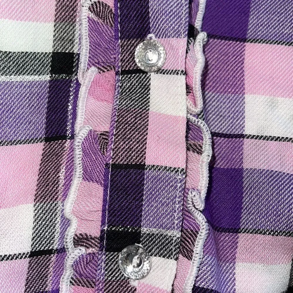 CRB Girl | Purple Plaid Button Up and Graphic Tee